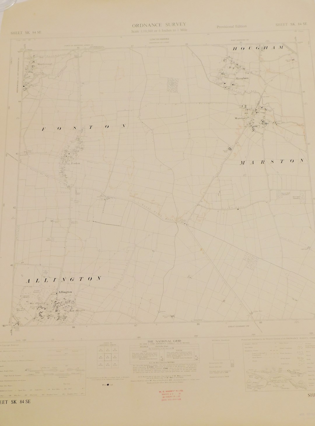 A group of Lincolnshire provincial O/S maps mainly Grantham and surrounding area, circa 1956 and 195 - Image 6 of 10