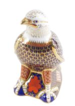 A Royal Crown Derby Golden Eagle Imari paperweight, with silver stopper, 17cm high.