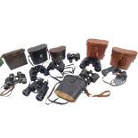 A quantity of binoculars, to include Primax Paris, etc.