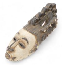 Tribal Art. Igbo/Ibo tribe, 'Agbogho Mmwo' Spirit Maiden mask, from village near Enugu, Nigeria, 61c