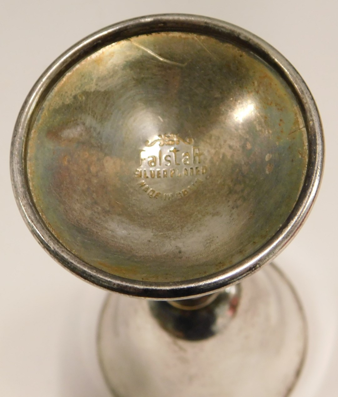 A Falstar silver plated goblet, on a twist and fielded stem, on circular foot, 11cm high. - Image 2 of 2