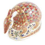 A Royal Crown Derby armadillo paperweight, with silver stopper, dated 1996, 8.5cm high.