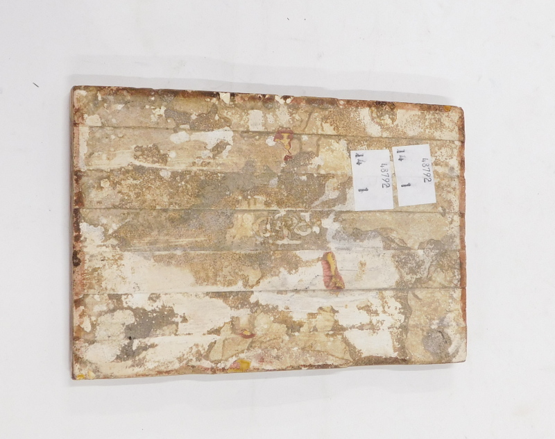 A 19thC ceramic tile, decorated with the face of Walter Scott, indistinctly stamped to underside PCD - Image 2 of 2