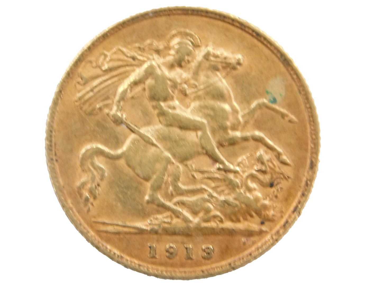 A George V half gold sovereign, dated 1913.