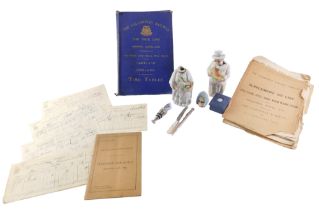 Miscellaneous items, to include propelling pencil, Caledonian Railway timetable, small Wedgwood box,
