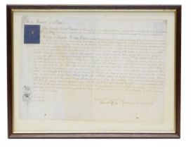 An indenture relating to the Manor of Slape, and a Thomas Cooke esq Lord of the Manor, 25.5cm, 36cm