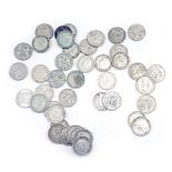 A group of pre-1946 silver threepence pieces, 60g.