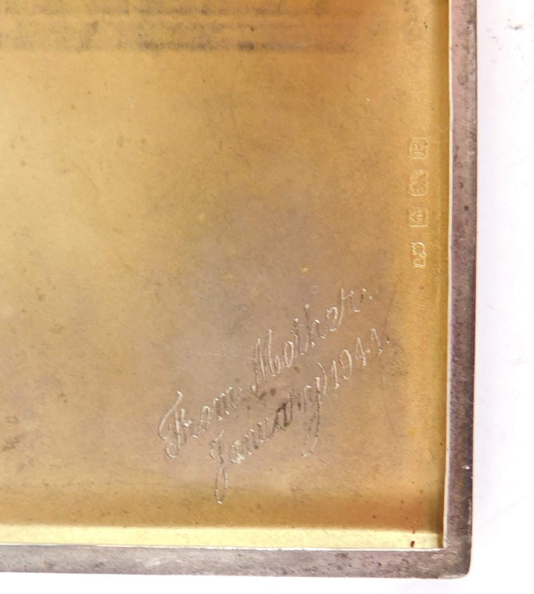 A George VI silver cigarette case, with engine engraved central RAF motif, inscribe PER ARDVA AD AST - Image 3 of 3