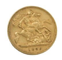 A Queen Victoria half gold sovereign, dated 1896.