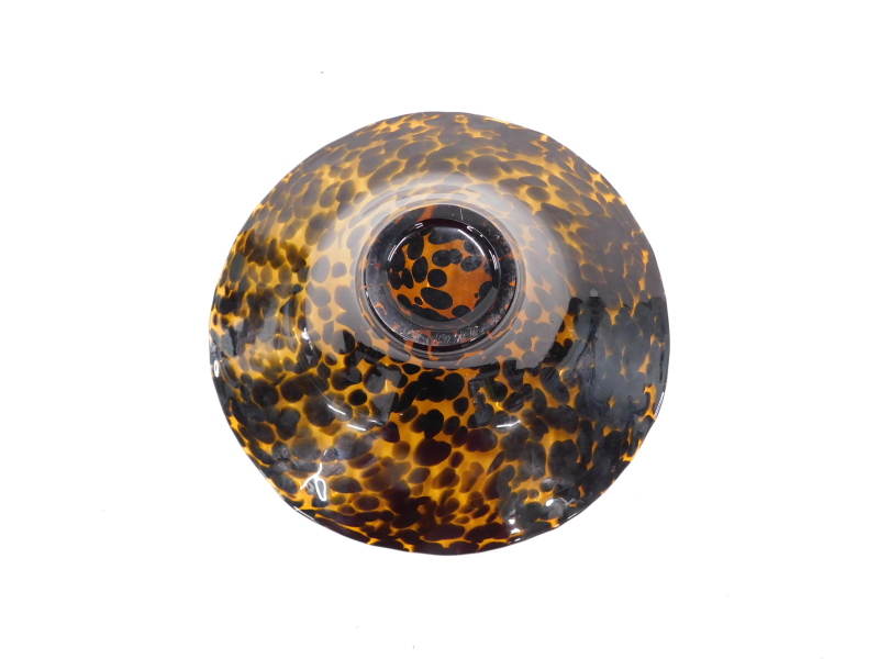 An Art Glass brown mottled flared bowl, 35cm diameter. - Image 3 of 3