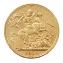 A George V full gold sovereign, dated 1912.