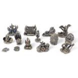 A collection of Tudor Mint Myth and Magic pewter figures, some embellished with crystals, etc.