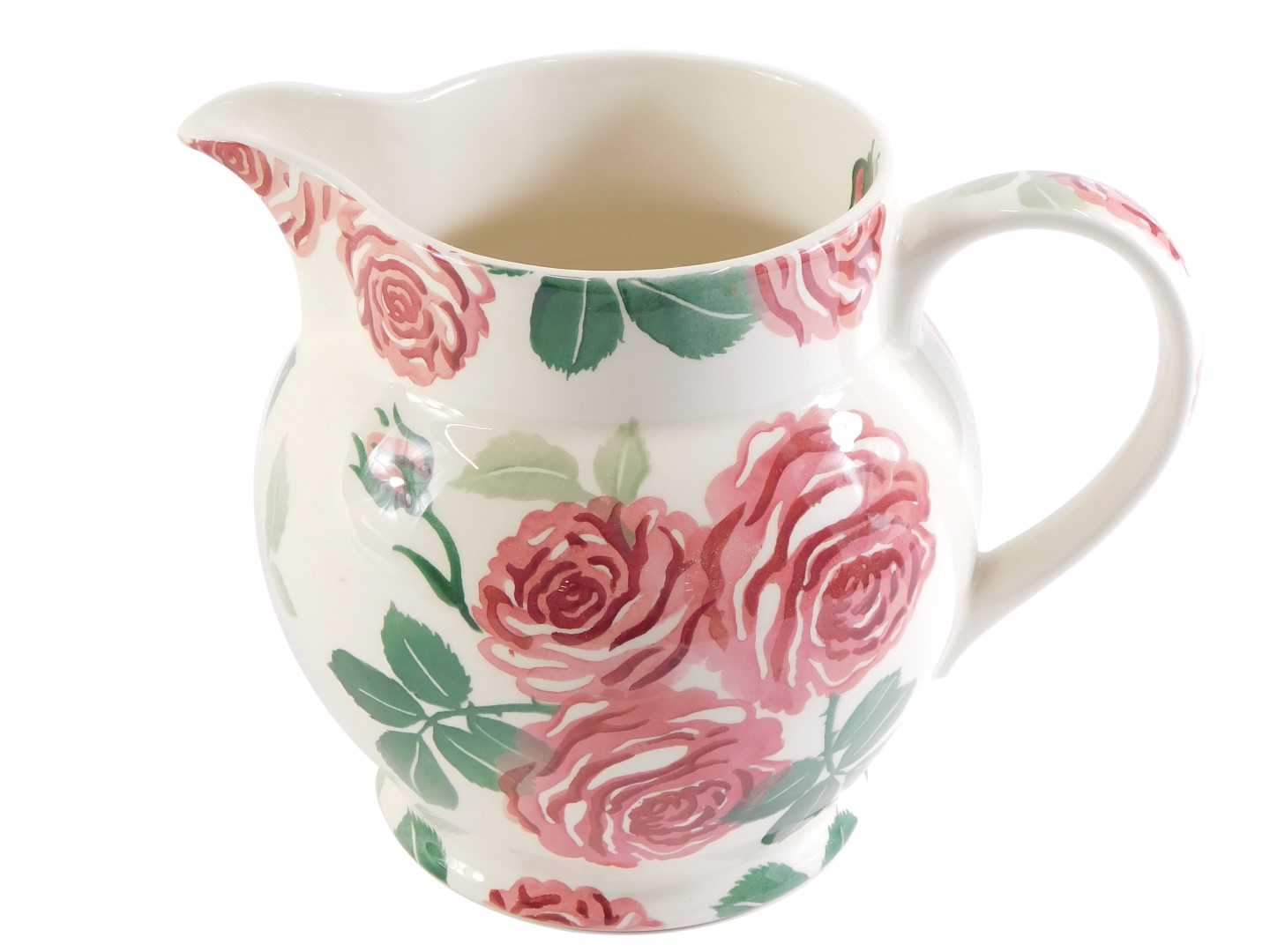 An Emma Bridgewater jug, decorated with roses, initials to underside CM, 17cm high.