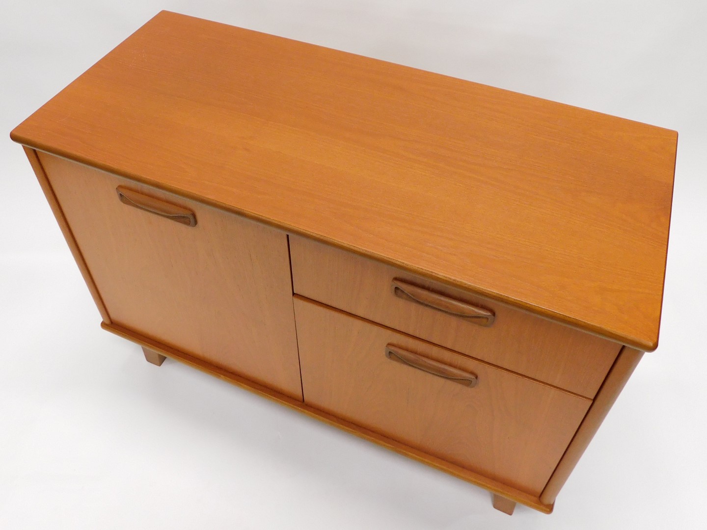 A 1960s/70s teak side cabinet, with one drawer, two doors, on square tapering legs, 76cm high, 102cm - Image 2 of 4