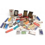 A collection of lighters, to include Zippo, Marlborough advertising, Stones, and others. (1 tray)