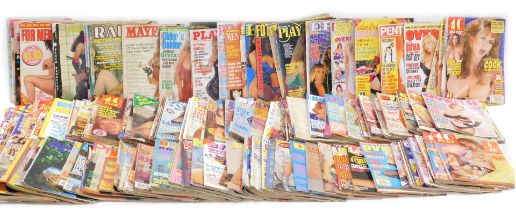 A quantity of gentleman's glamour magazines, various titles, to include Men's World, Penthouse, Fort