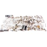 A quantity of silver plated King's pattern cutlery, to include knives, forks, ladle, etc.