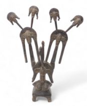 Tribal Art. Bamana/Bambara tribe, large puppet figure with several removable puppets, collected from