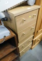 Two beech finish two drawer bedsides.