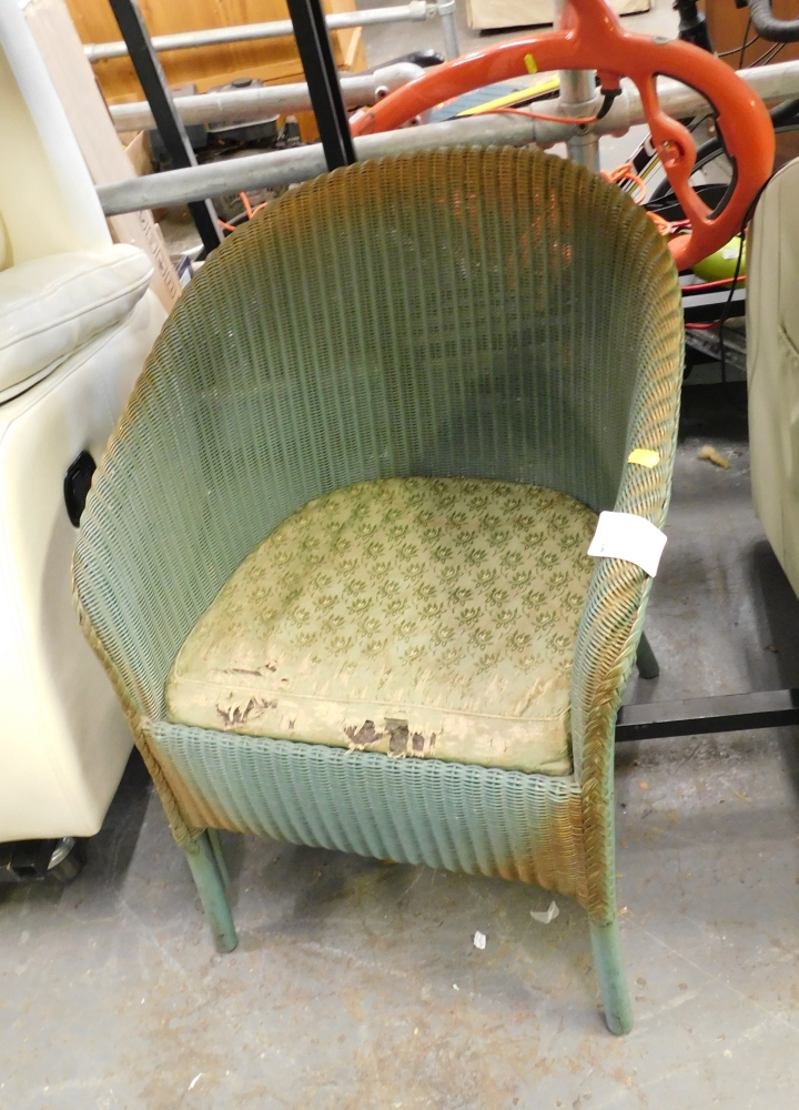 A Lloyd Loom bedroom chair.