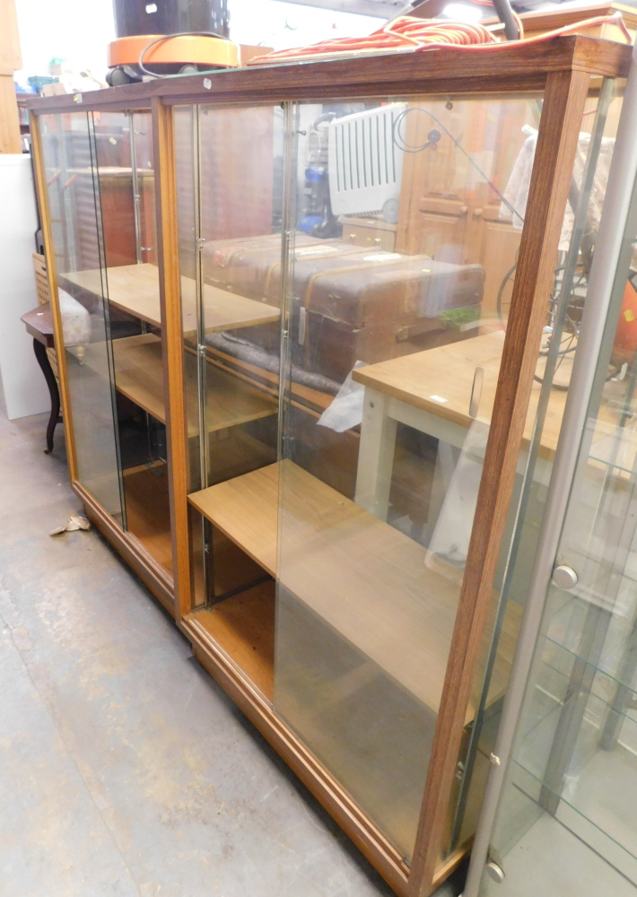 Two glazed museum display cases.