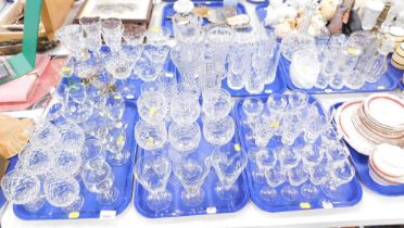 Glassware, to include hock glasses, brandy glasses, decanter, liqueur glasses, long stem glasses, av