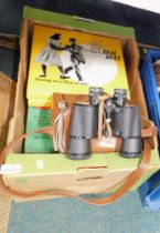 A pair of Ajax 10x50 binoculars, together with various record box sets, to include The Swing Era 194