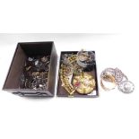 Costume jewellery, to include brooches, pendants, bangles, chains, etc. (1 box)