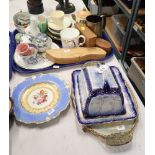 Decorative china and effects, to include Rockingham plate, cheese dish and cover, Royal Worcester eg