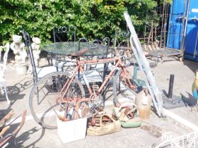 An Alpine Pugh racing bicycle, together with oil can, various hand tools, Record block plane, A fram