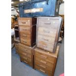 A quantity of walnut 20thC bedroom furniture, together with a tin trunk and a wine table. (8)