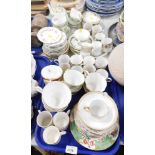 Part tea and coffee wares, to include Wedgwood Mirabelle pattern, Noritake, Wedgwood, etc. (1 tray a