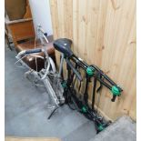 A car bike rack and a folding Bickerton portable bicycle. (2)