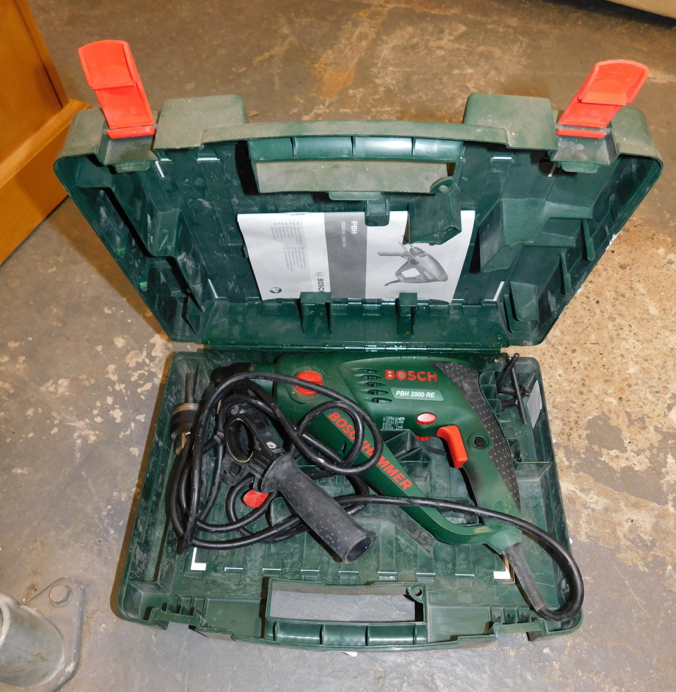 A Bosch BPH 2000 RE hammer drill, in carry case.