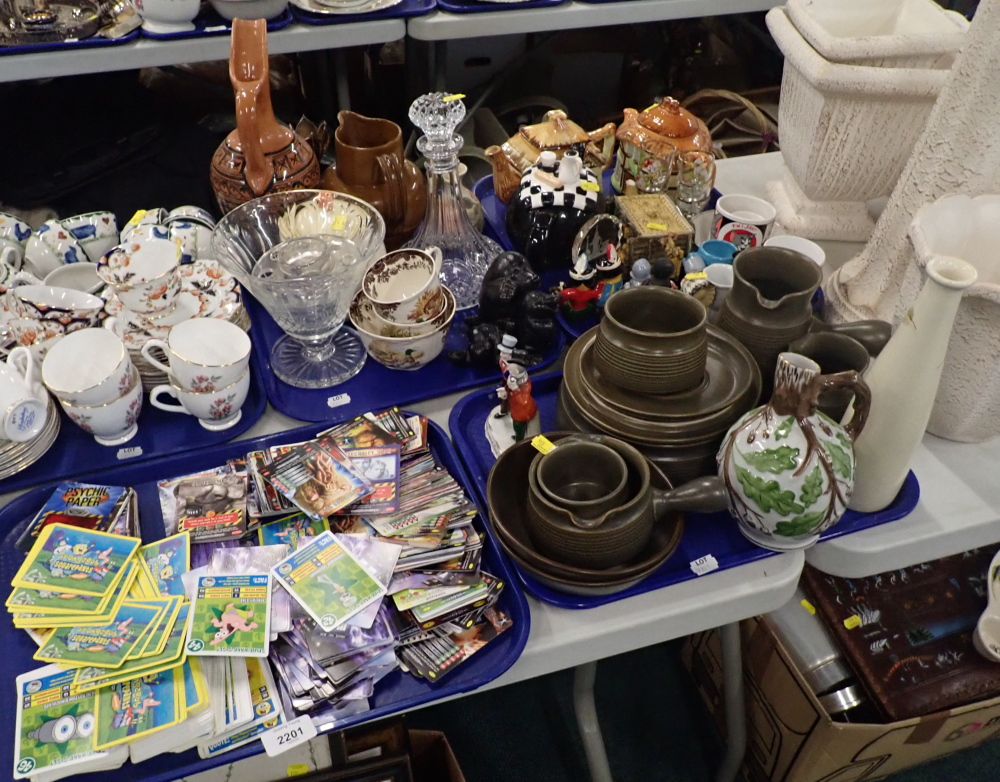 A group of Langley stoneware pottery etc., to include soup bowl, side plate, moulded glass decanter,