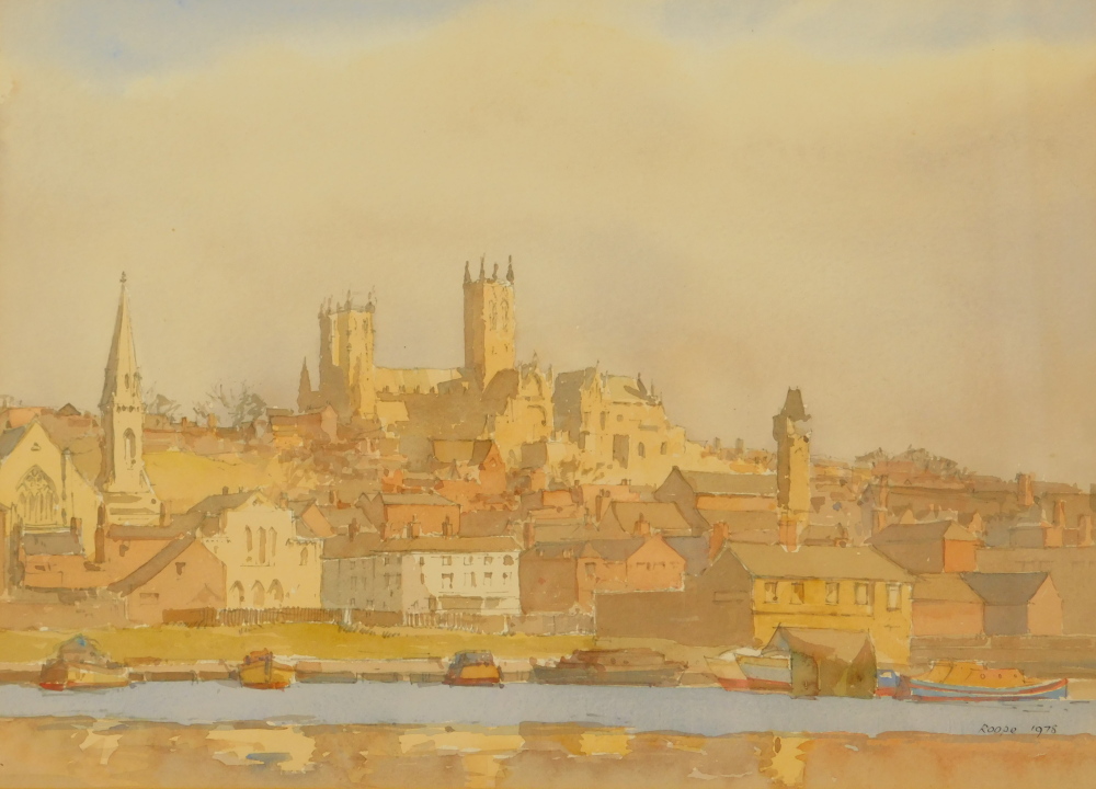 Len Roope (1917-2004). Lincoln from South East, signed and dated 1978, 26cm x 36cm.