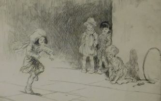 Eileen Alice Soper (1905-1990). Hopscotch, artist signed etching, 14cm x 19cm.