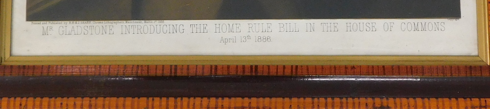 Mr Gladstone introducing the Home Rule Bill in the House of Commons April 13 1886. Framed coloured p - Bild 3 aus 4