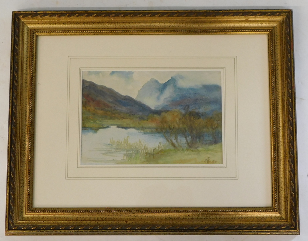 William Thornton Brocklebank (1882-1970). River landscape, watercolour, initialled and dated 1920, 1 - Image 2 of 5