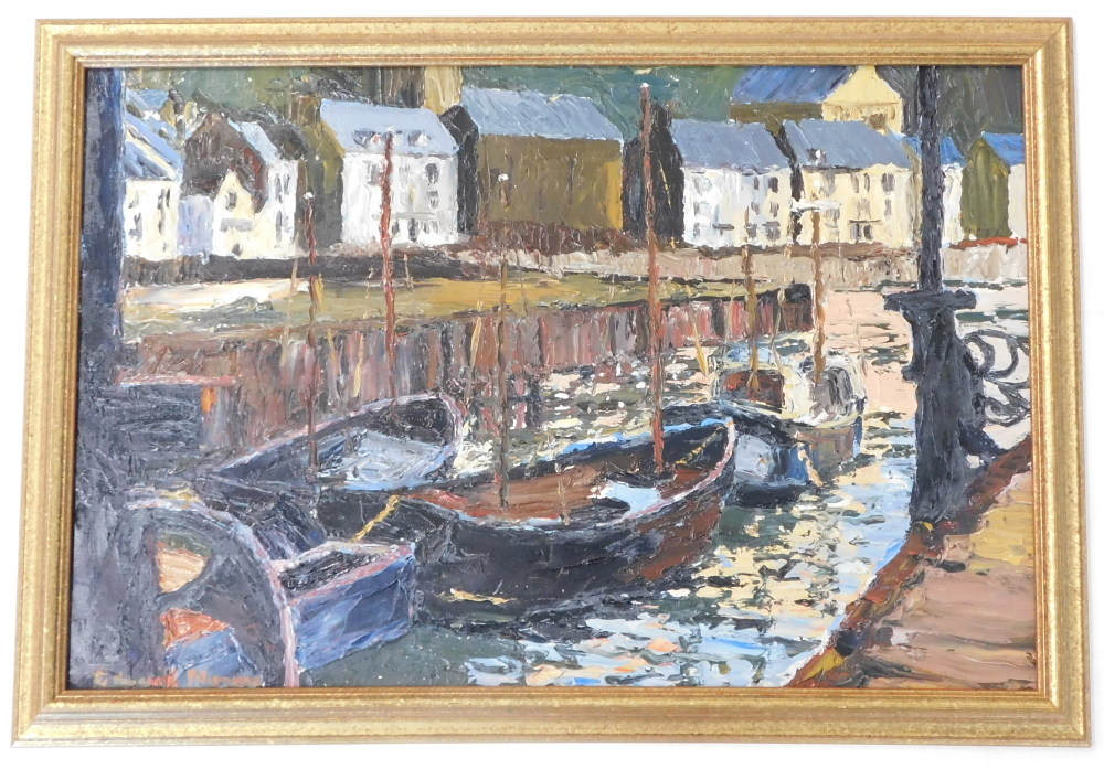 Edward Morris (1919-1996). Harbour scene, oil on board, signed, 39cm x 59cm. - Bild 2 aus 4