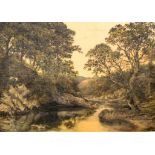 William Rodway Barnes (c1840-1905). River landscape, oil on canvas, signed, 69cm x 99cm.