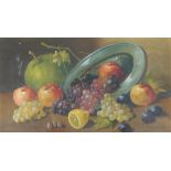 H. Stoitzner. Fruit still life, oil on canvas, signed, 29cm x 51.5cm.