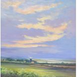 Shirley Carnt (20thC). Summer Evening Burnham Overy Mill, oil on board, signed and titled verso, 44.