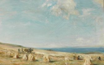 James Lawton Wingate (1846-1924). Harvest, oil on canvas, signed and titled verso, 32.5cm x 50.5cm.