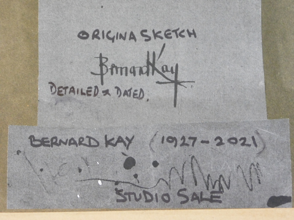 Bernard Kay (1927-2021). Landscape - Sunday, drawing, titled and dated 29.8.68, 16.5cm x 24cm. - Bild 5 aus 5