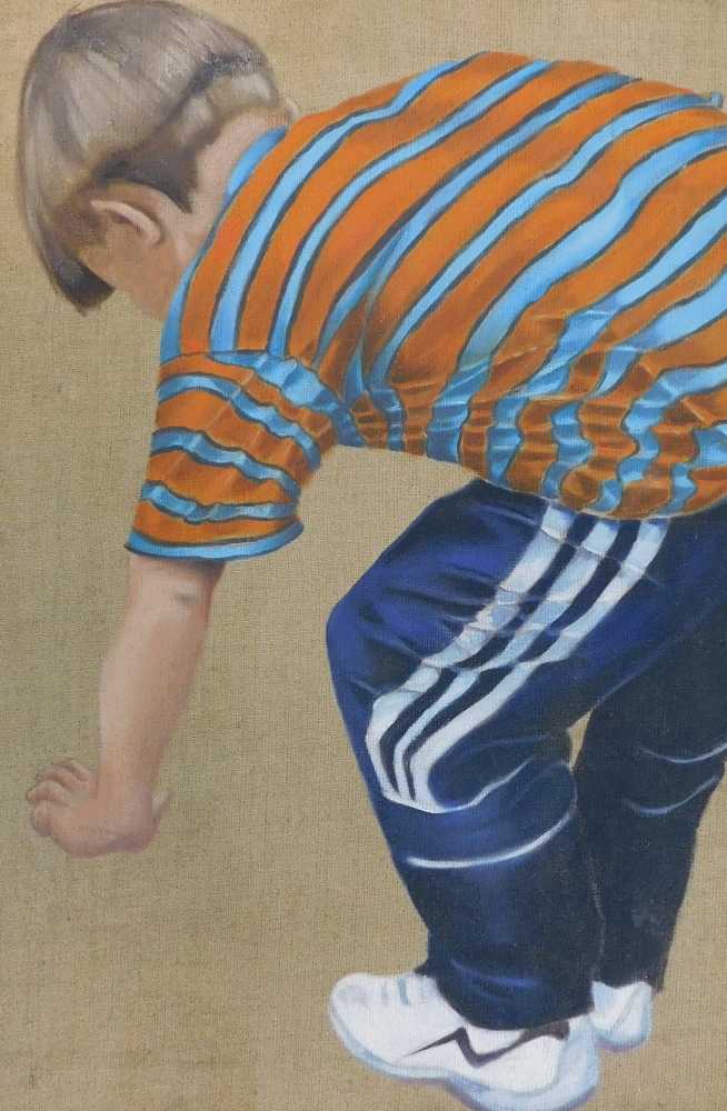 Irish Woodhead. The Grandson, oil on canvas, titled verso, 68cm x 45cm.