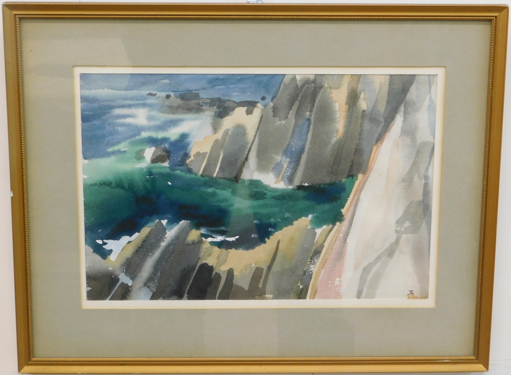 A. Coastal scene, watercolour, signed, 18.5cm x 28cm. - Bild 2 aus 4