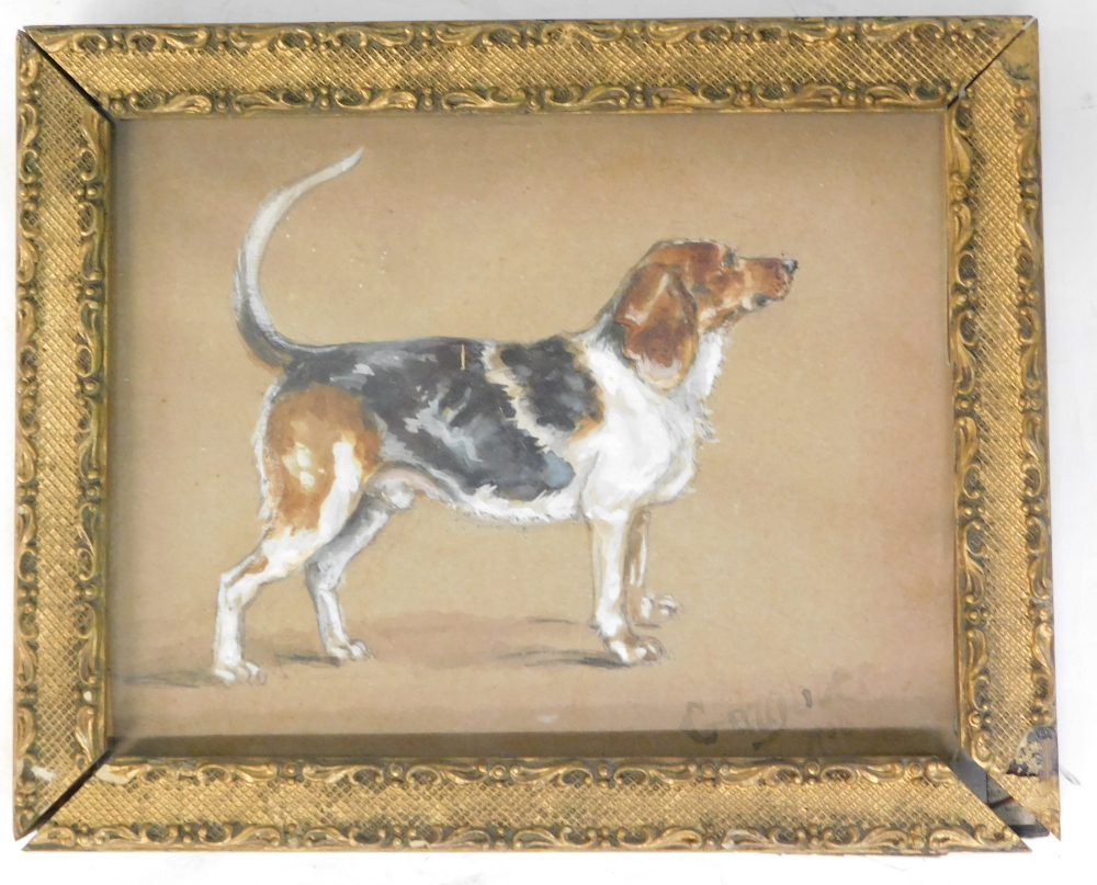 20thC School. Portrait of a dog, watercolour, indistinctly signed and dated 1908, 18cm x 22cm. - Bild 2 aus 4