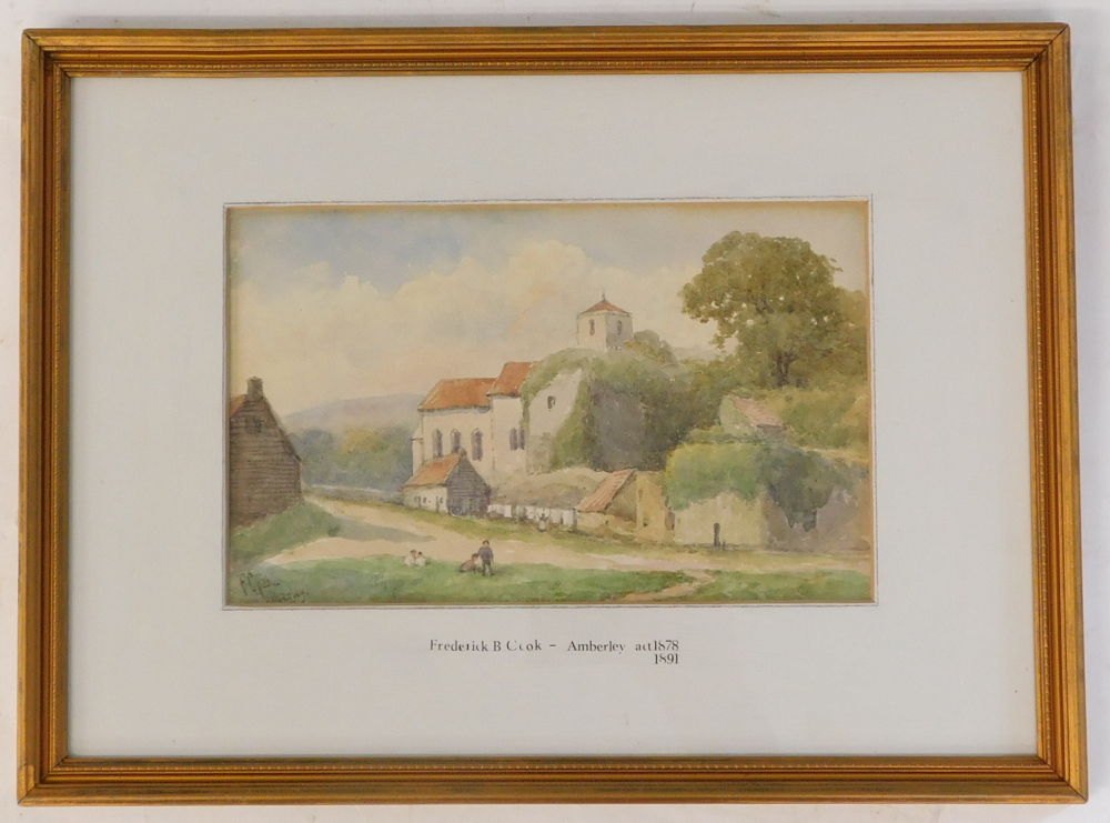 Frederick B. Cook (act. 1878-1891). Amberley, watercolour, signed and titled, 14cm x 23cm. - Image 2 of 5