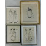 Phil May (1864-1903). Figural studies, ink dawings - four, signed, 24cm x 19cm (4).